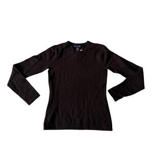NWT Vtg Y2K 2000s Banana Republic Brown Wool Crewneck Pullover Sweater XS